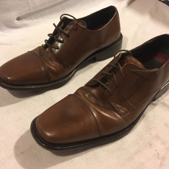 sz9D MEN\'S BOSTONIAN AUTHENTIC LEATHER LACE UP DRESS CAP TOE SHOES NM 02282 main image 6